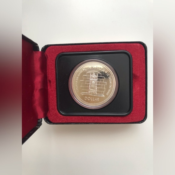 SILVER •Throne of the Senate • One Dollar • Canada• Silver Jubilee 1952-1977 - Picture 3 of 6